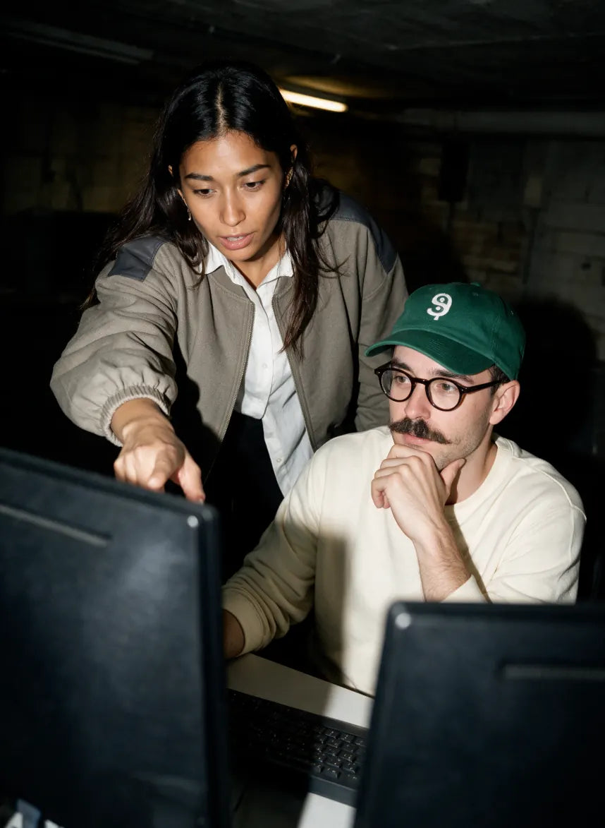 Two colleagues working together at a computer