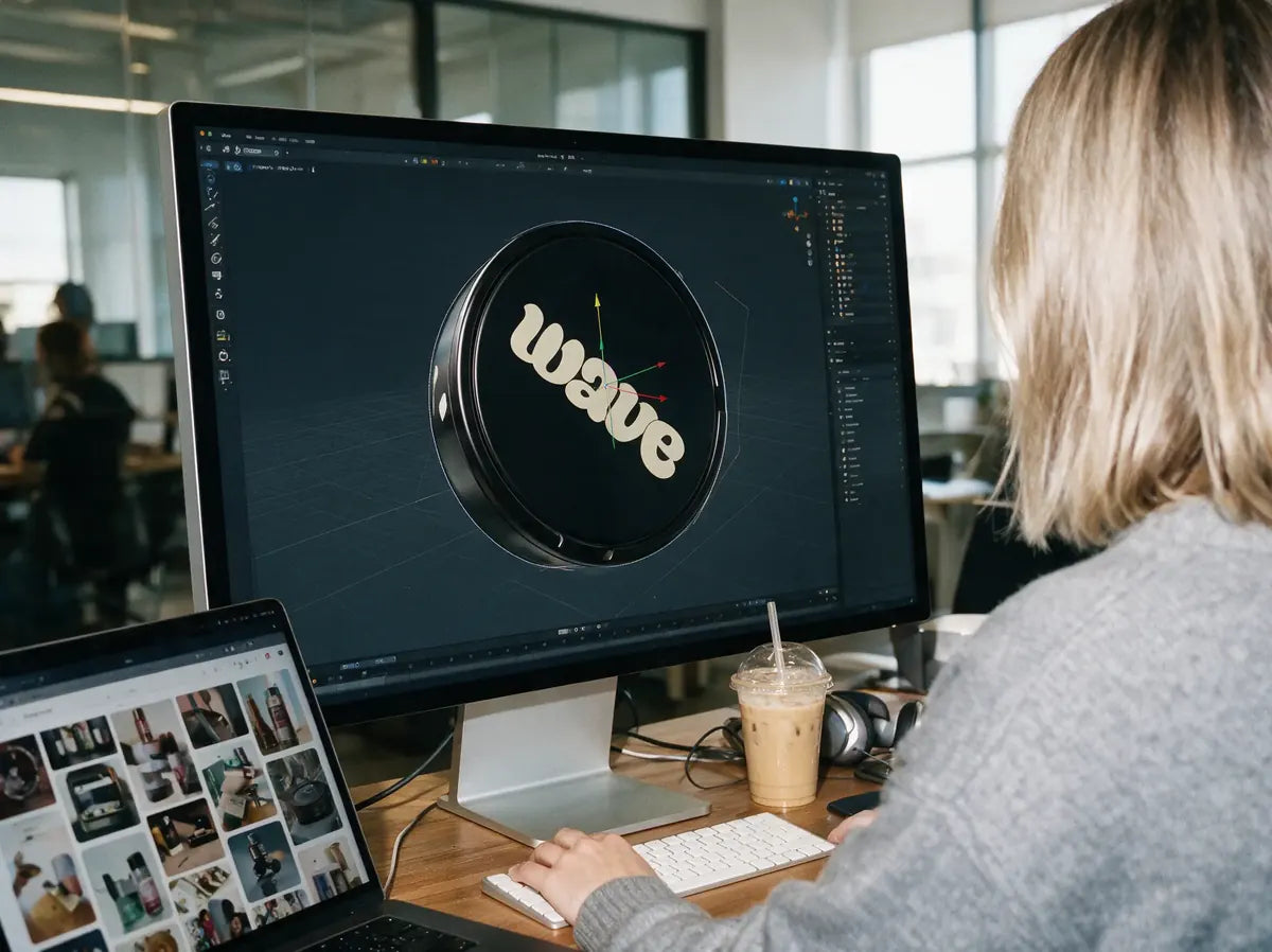 Designing the WAVE can on a computer screen